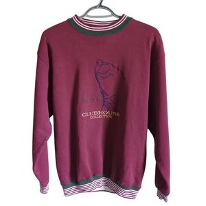 Vintage Crable‎ Sportswear Golf Crewneck Sweatshirt Burgundy Size Medium